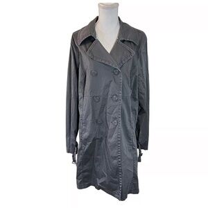 Old Navy Gray Rain Trench Coat Plus Size XXL Outerwear Collared Long Sleeves